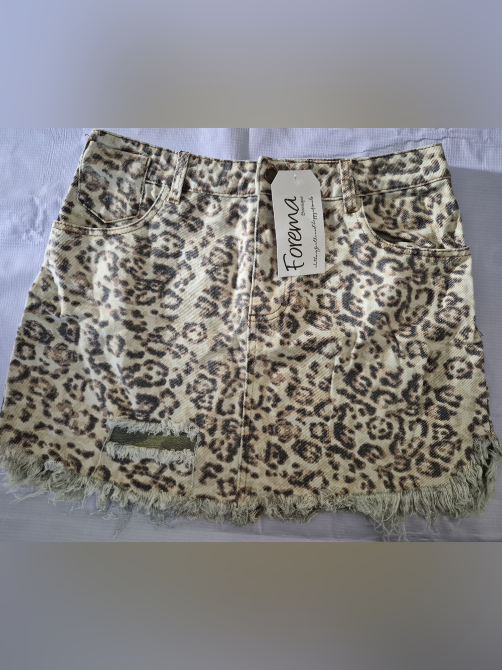 ELF Leopard Print Mini Skirt in Beige and Brown
